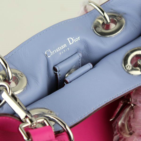 Christian Dior diorissimo original calfskin leather bag 44373 rose red & light purple